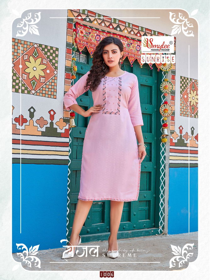 Smylee Sunrise fancy Regular Wear Rayon Heavy Designer Kurti Collection